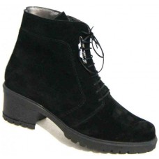 Стильные женские ботинки зимние замша черные большие размеры 0003БРР